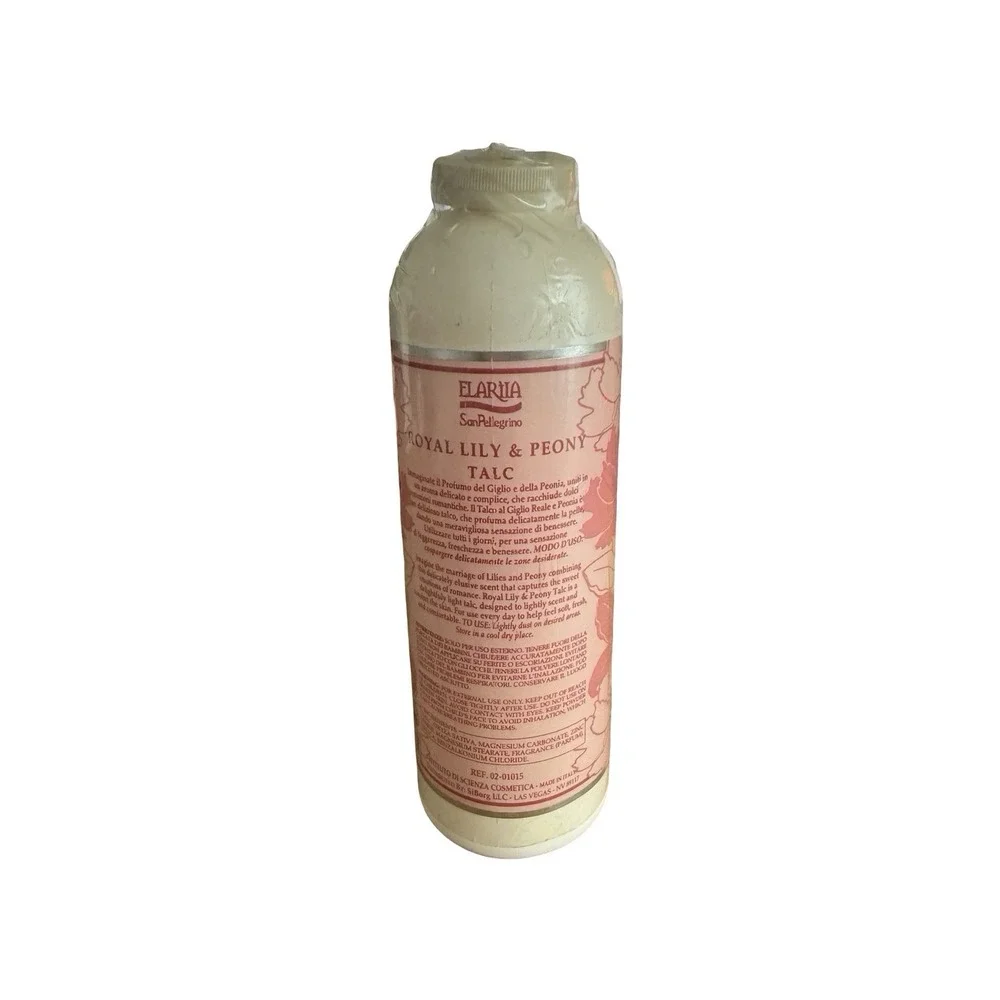 Elariia Royal Lilly Peony Body Powder Talc Shaker New 3.5 oz Sealed Italy